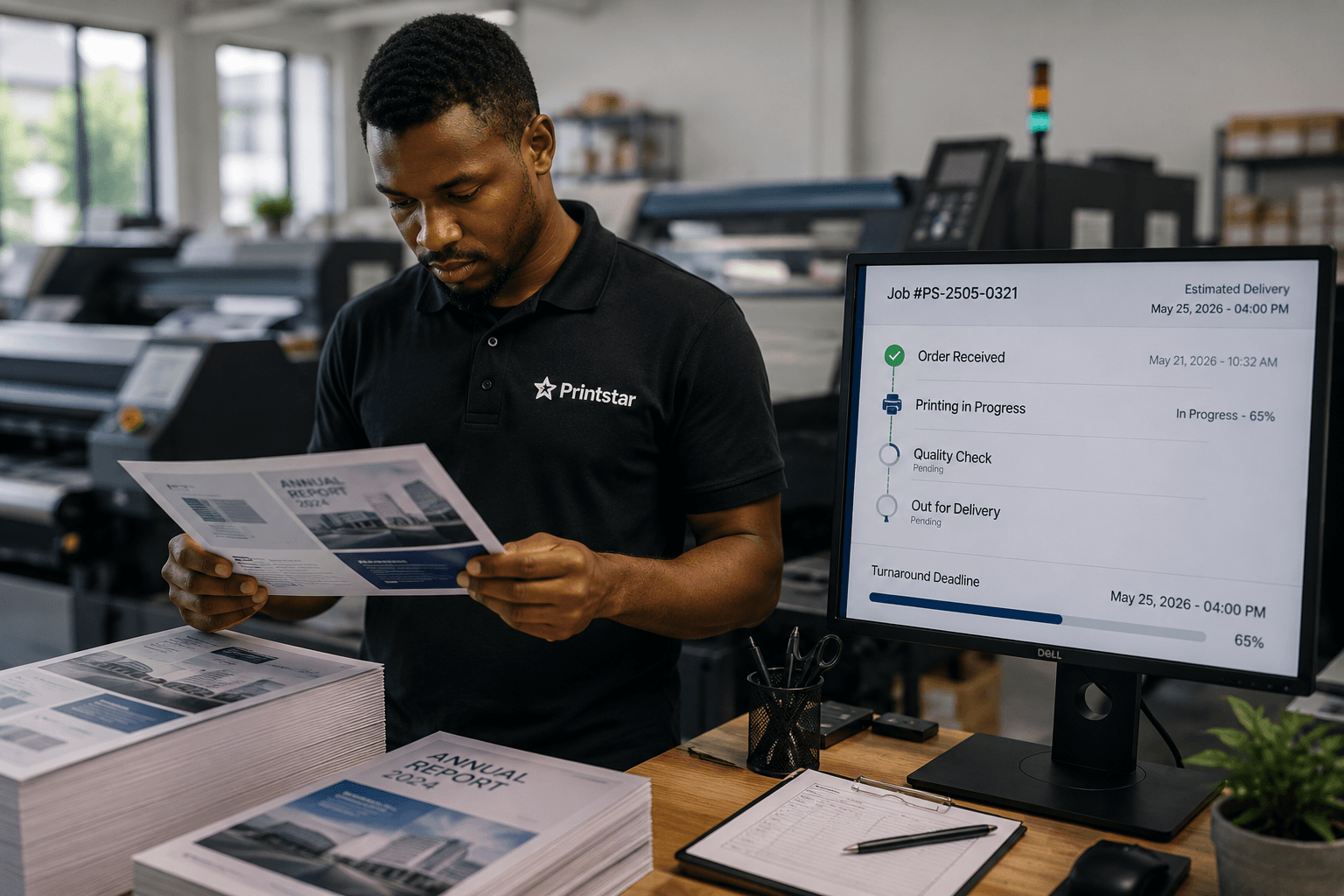 Documents coming out of a printer